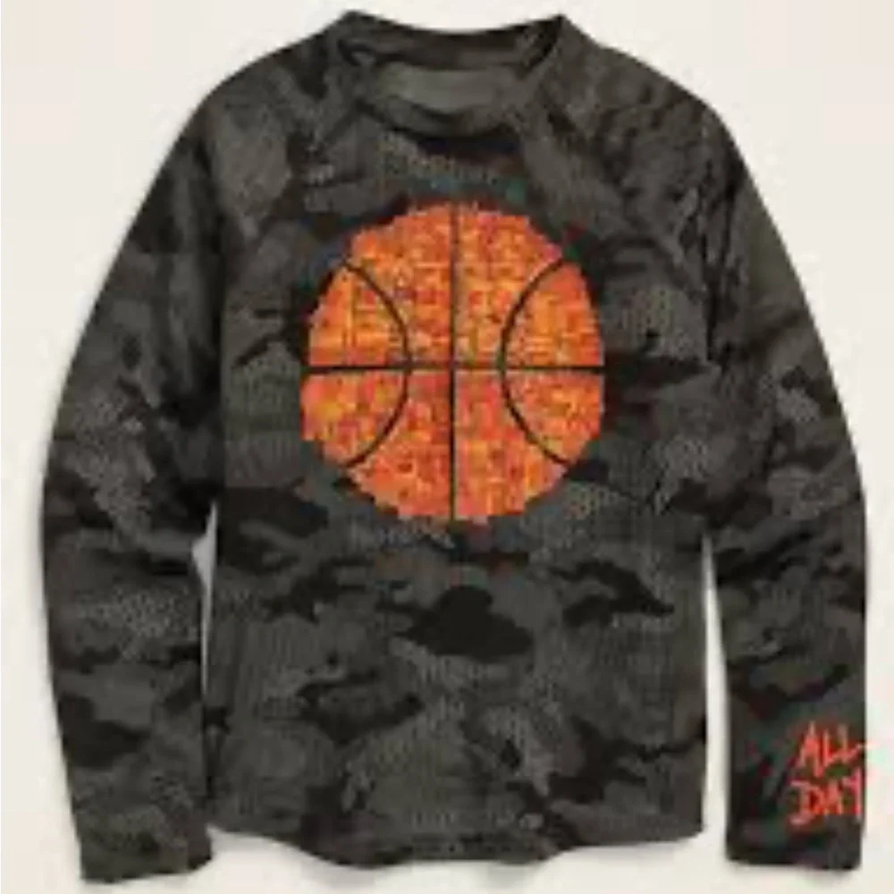 Old Navy Go-Dry Camo Long-Sleeve Performance Basketball Tee